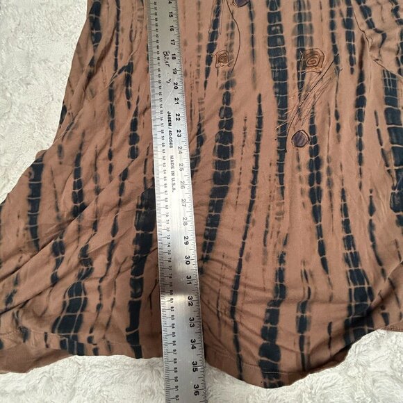 The Added Touch Unique Wearable Art Tie Dye Dress Large Brown/Black Lagenlook - Picture 8 of 8